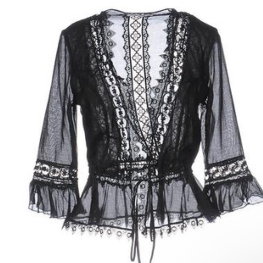 Charo Ruiz Ibiza Edda Top in Black, Size S - Picture 3 of 4